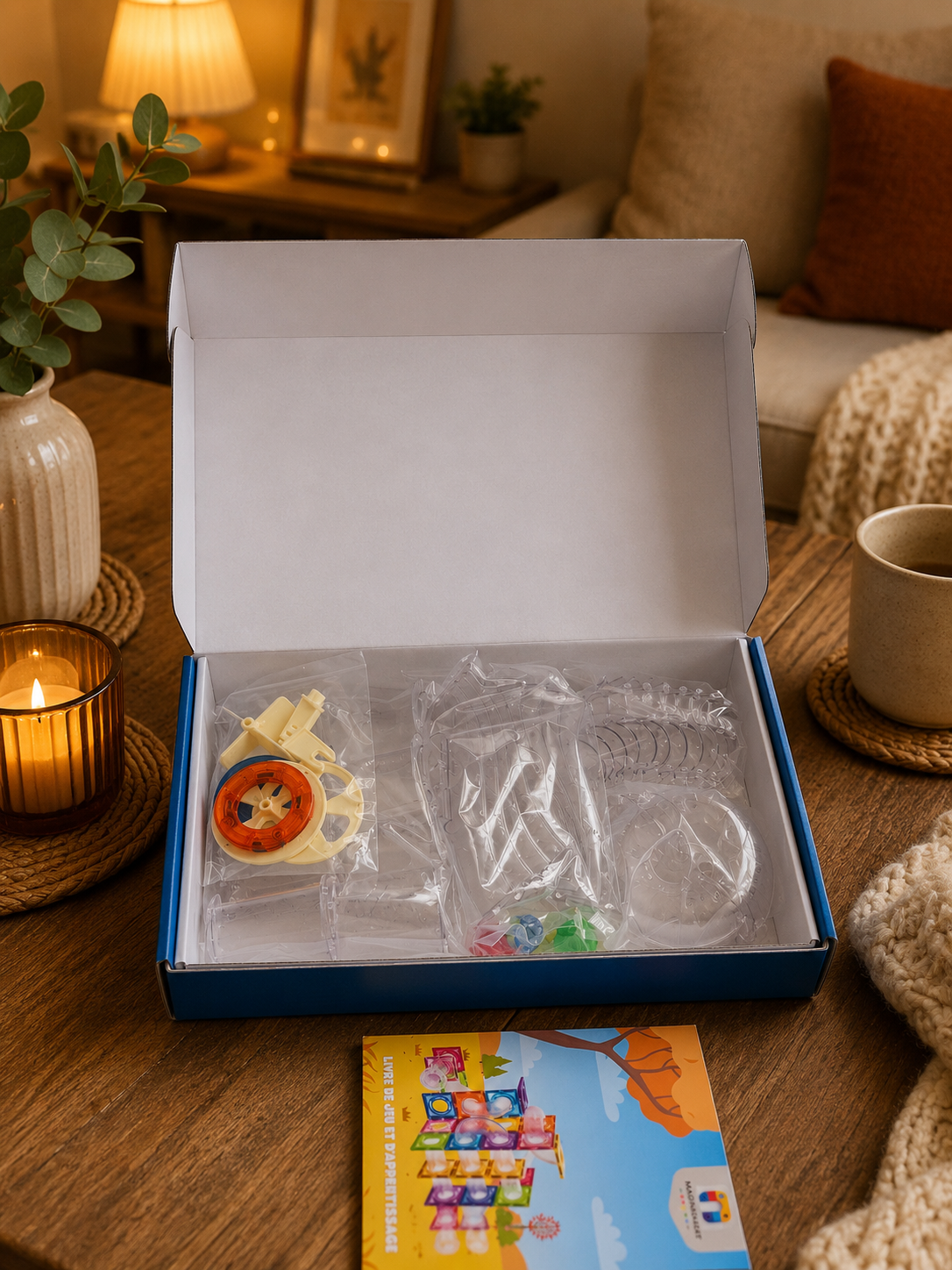 Circuit à Billes Magnétique 106 Pièces | Cadeau Enfant 3 à 6 ans