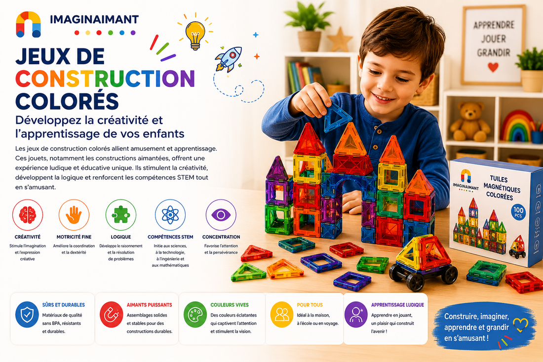 Jeux de construction colorés