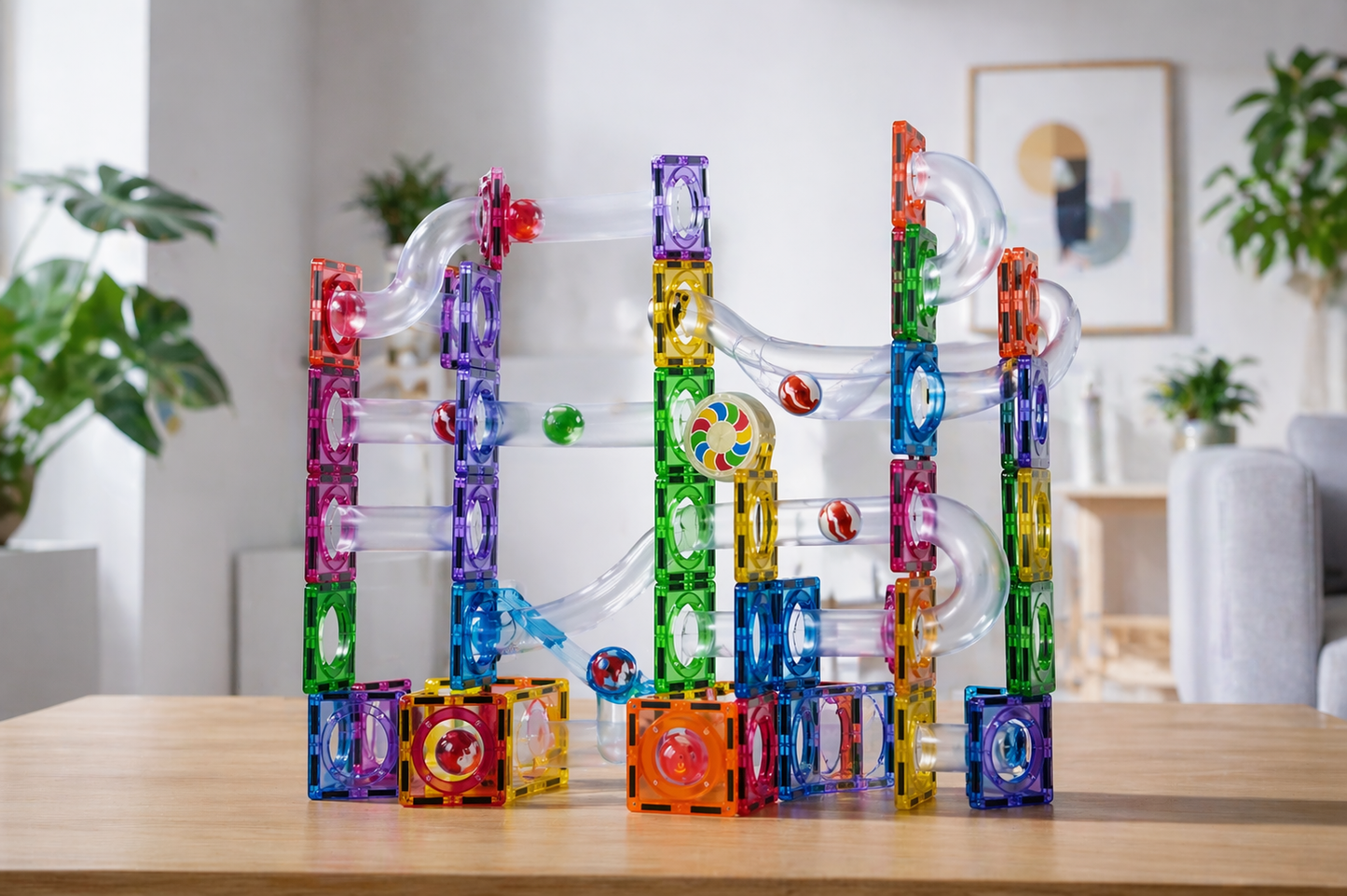 Circuit à Billes Magnétique 106 Pièces | Cadeau Enfant 3 à 6 ans