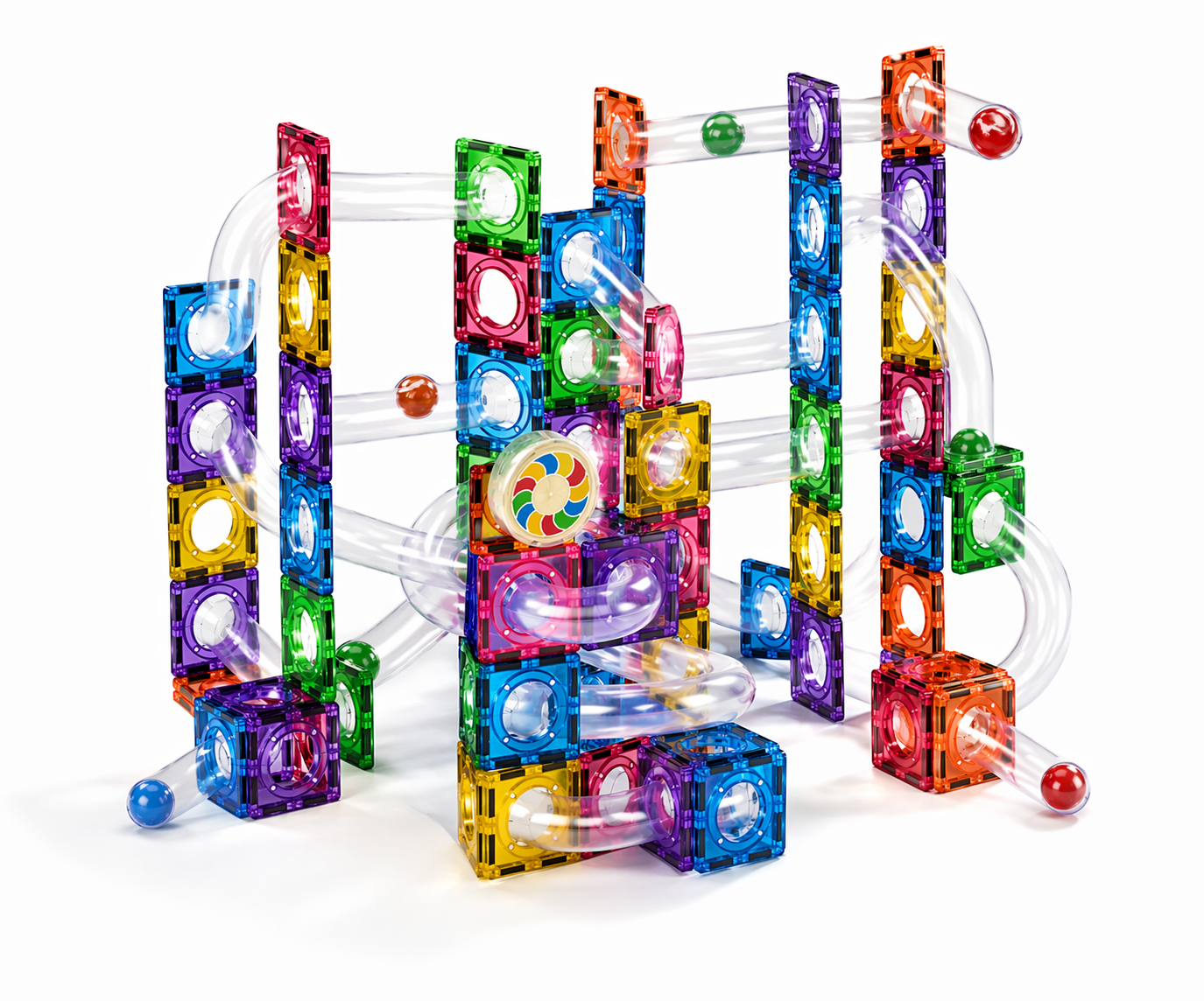 Circuit à Billes Magnétique 106 Pièces | Cadeau Enfant 3 à 6 ans