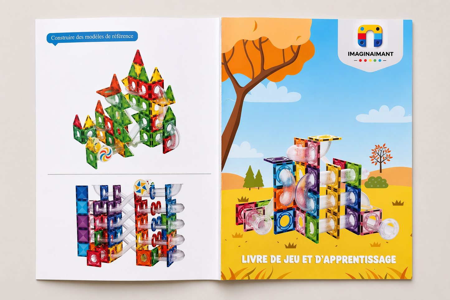 Circuit à Billes Magnétique 106 Pièces | Cadeau Enfant 3 à 6 ans