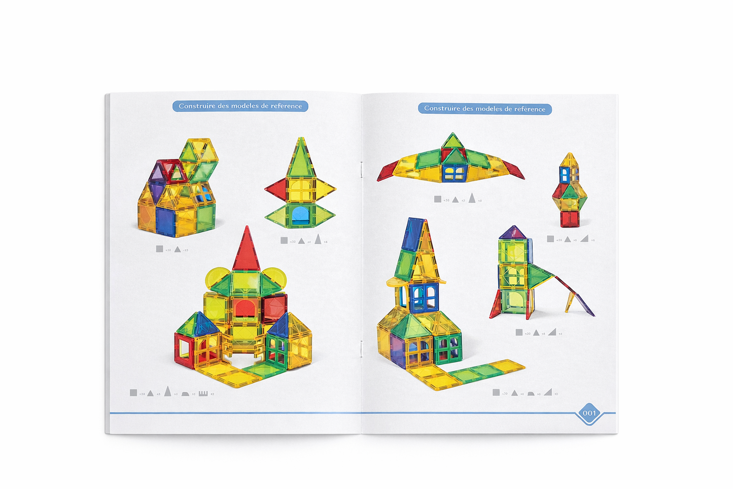 Jeu de Construction Magnétique 100 Pièces – Tuiles Magnétiques Éducatives STEM pour Enfants | IMAGINAIMANT